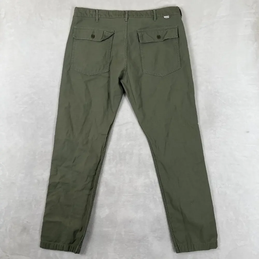 Levi's Chino Pants Mens 36x32 Green Regular Fit Tapered Drawstring Waist Casual